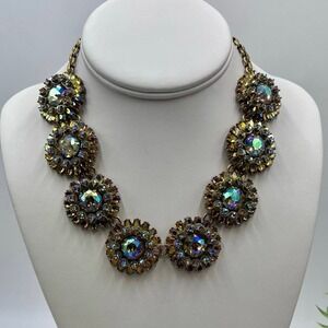 J. Crew Jumbo Aurora Borealis Retired Rare Runway‎ Floral Necklace